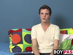 Interviewed twink Timo Garrett wanking off before cumshot