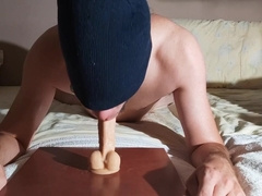 Young Croat Choking On A Big Dildo While Hard
