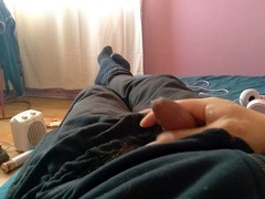 Muscular man with a big cock gets a handjob in hardcore action