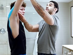Hot Jock Fucks Twink Roommate In The Shower