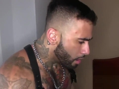 Hairy gay fucks hot body bottom