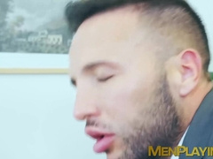 Newly hired Donato Reyes sucked and rode and thick cock of Sir Peter