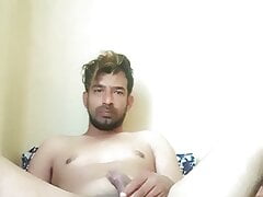 Asian boy masturbating hard