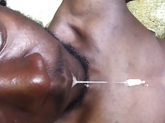 Spitting all over my body and cock...
