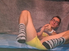 Uber-cute School Fellow Draining And Spunking Stiff In Front Of His Father