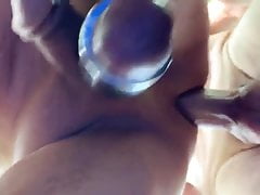 Gay arse fuck with weighted balls lots of precum nice view