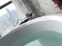 Asian guy shoots a load