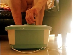 Nude And Soles In Bubbling Bathtub