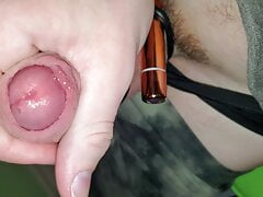 Edging my huge cock for precum