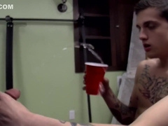 Cocksucker Blindfolded And Pissed On Orgy With Bryce Corbin