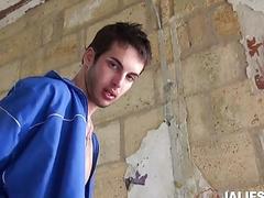 Two soccer boys play with their balls