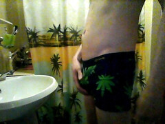 Flashlight cum in bathroom.