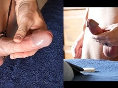 Dripping cum, gay edging, youngster