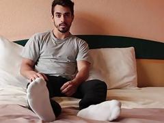 Foot fetish tickle with cute gay man