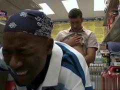 Black gay guy fucked in his ass in public