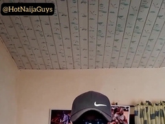 Torrid Nigerian Man Jerking, Prodding and Flashing his Donk while Home alone