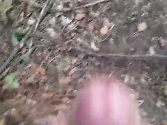 Banging a swollen cock in the open air