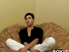 He's shy at first, but masturbating brings out his personality