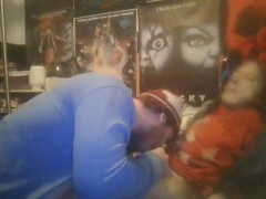 Friend deep throats my man-meat rock-hard