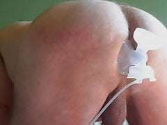 Milking Ass Breast Pump on Fat Boy's Anus Small Cock Shaved