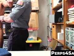 Perps4Sale.com - Attractive Security Officer Raw Fucks Skinny Shoplifter