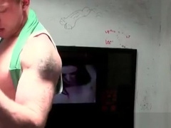 Blonde dude takes gay BJ on gloryhole