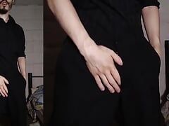 Skinny Boy Stripping Then Oiling and Jerking off - Huge Cumshot