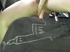 Riding high on a BIG rubber cock