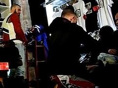 Jock cops piss and dominate naked man