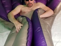 Getting off with a big down comforter until climax