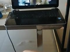Masturbating on gay porn