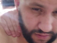 Hunk duo poking on afternoon sunday