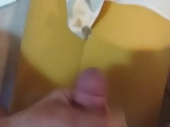 Jerking on wife's lingerie