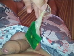 Intense condom deepthroat session with my friends' cum swallowed