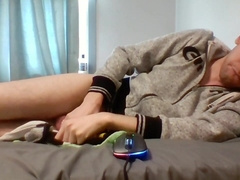 Bisexual dude's first-ever time with an anal invasion massager