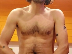 Inked Hippie Man has Strenuous Noisy Ejaculation and Adorns his Mitt with Warm Jizm