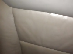 Leather car seat fuck humping cum