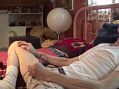 Estim Sounding lollipop jizz flow In boxers