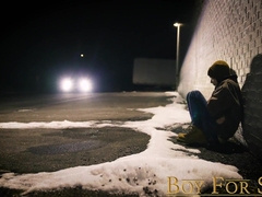 BoyForSale - Dangled sleek gimp spunk-pump wanked by senior dom father