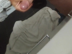 Furry immense rod hairy man shooting a fountain