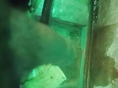 Jerking in friends bathroom