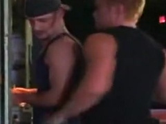 Guys fuck in bar bathroom