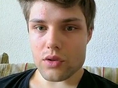 Cucumber anal play and masturbation with a twink.