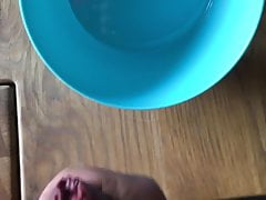 Cumshot in a bowl