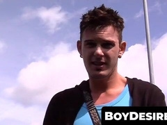 BoyDesire.com - Threeway in a moving camper with a man-meat-longing lad