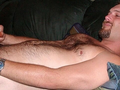Dale the hairy hottie is jerking his dick off