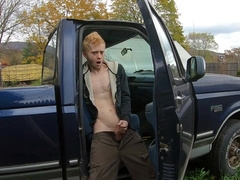 Straight 18 year old redneck cum on Step dad's old truck. +moaning