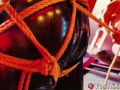 Japanese gay Yoshi Kawasaki shows his anal rosebud while fisted