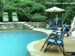 Security Guard Catching And Fucking A teen 18+ Perp In The Pool - Aiden Asher And Jax Thirio