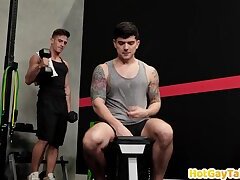 Locker hunks in forbidden passionate sex after working out